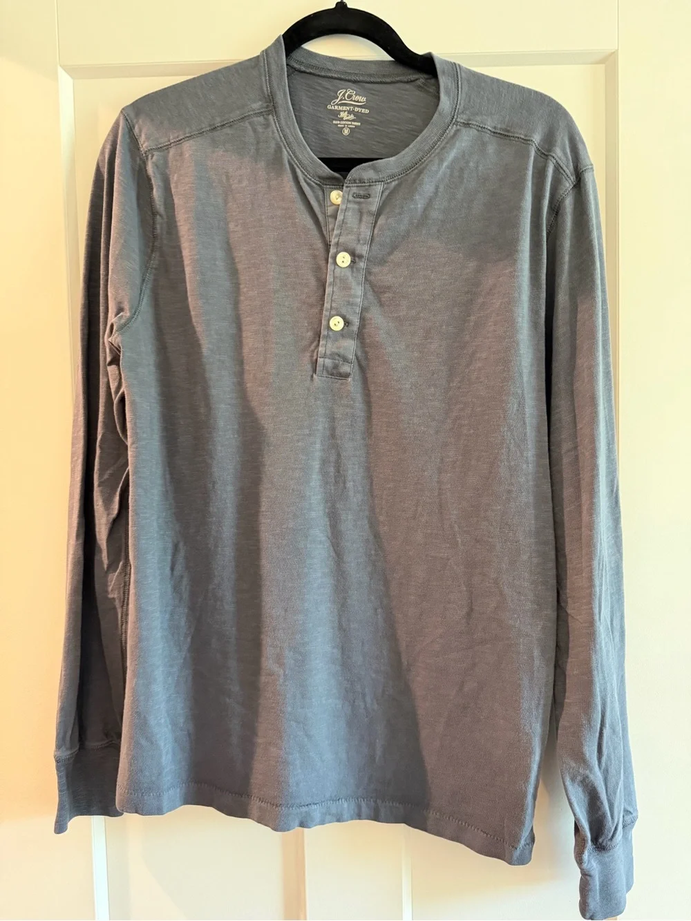 J. Crew Men’s Long-Sleeve Henley in Slate Blue